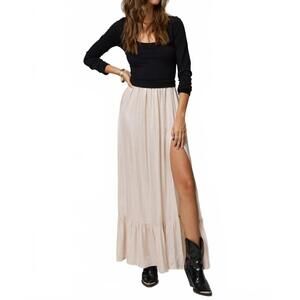 NEW STILLWATER valentina maxi dress in black/champagne